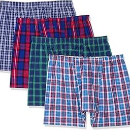Tout ENSEMLE Men's Tag-Free Woven Boxer Shorts, Relaxed Fit, Moisture Wicking, Multipacks 4 Pack-picture-51