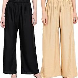 Shobha Expo Stylish Women's and Girls Cotton Rayon Latest Palazzo Pants Combo Pack of 2 Trendy Casual Regular Wear Free Palazzo Or Jambo Size Plus Size Palazzo Size M L XL XXL 3XL 4XL 5XL 6XL-image-67