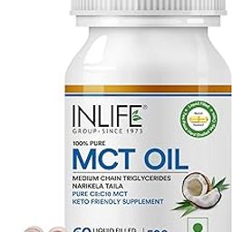 INLIFE Pure MCT Oil C8 C10 Keto Diet Friendly Advanced Products | Food Supplement, 500mg - 60 Liquid Filled Vegetarian Capsules (Pack of 1, 60)-0