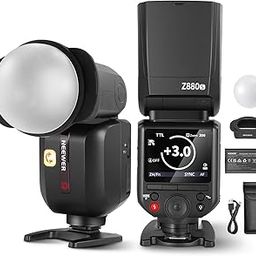 NEEWER Z880-S 76W 2.4G TTL Camera Flash Speedlite Flash Compatible with Sony, Diffuser and Adapter, Modelling Lamp, TTL/M Quick Switch, GN60 1/8000s HSS 7.2V/3000mAh Battery 600 Full Power Flashes-13