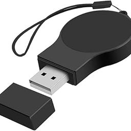 Mizi Portable Samsung Galaxy Watch 7/6/5/4/3 Charger USB Travel Cordless Wireless Charger Keychain for Samsung Galaxy Watch 4 Classic Watch 3 Active Active 2 Gear S3 - Black-20