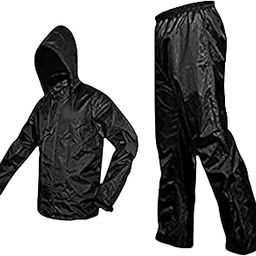 RG - ENTERPRISES Men's Solid Waterproof Double Layer Raincoat with Hood for Bike | Top & Bottom Set with Storage Bag | Black | (IN, Alpha, XL, Plus Size, Black)-35