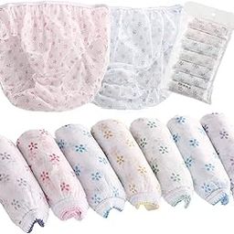 Nonwoven Women's Disposable Panty Underwear Ladies Briefs Paper Printing Panties for Travel Hotel Spa Free Size 6 PCS White-image-1