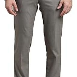 turtle Men Polyviscose Stretch Slim Fit Checks Grey Flat Front Formal Trouser-picture-27