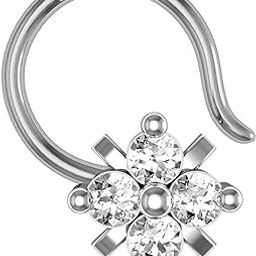 18k (750) White Gold and Diamond Nose Ring-image-105
