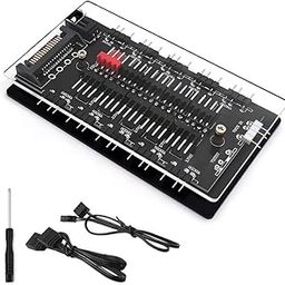 Verilux® ARGB and PWM Fan HUB, 10 Ports for Addressable RGB Lighting, 1 to 6 Multi Way backplane Splitter 5V/3PIN Case Fan Hub Adapter, 3-Pin PC PWM Fan Hub CPU Cooling HUB Controller Fan Hub Splitter-12