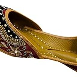 Black Embroidered Jutti for Women | Handcrafted Women's Flats with Multicolor Beadwork and Ankle Strap, Traditional Ethnic Footwear for Festive Occasions-image-21