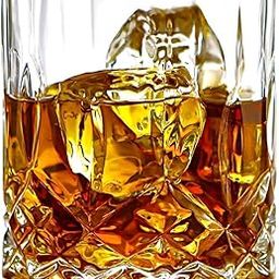 PrimeWorld Opera Crystal Whiskey Glasses Set of 6 pcs- 300 ml Bar Drinking Glass Set- Bourbon, Whisky, Scotch, Cocktails, Cognac, Liquor Vodka,- Old Fashioned Cocktail Tumblers-14