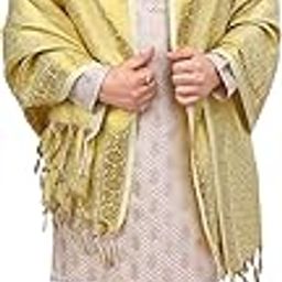 Traditional Wedding Collection Brocade Banarasi Silk Shawl, Shela, Dupatta For Men And Women Wedding Use It, [Size - 36×84 Inches, 2.25 Meter]-image-9