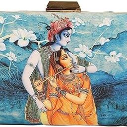 " Blue Color Radha & krishna Printed Women Clutch (Width:19 cm, Height: 11.5cm,)-picture-48