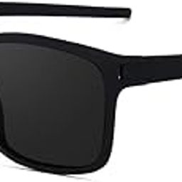 Sports Sunglasses for Men & Women Classic Retro Square Frame,Driving Sunglasses 100% UV Protection (Blue & Black)-image-3