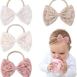 Shivashay 4pcs Hair Bands for Baby Girls, Elastic Headbands With Embroidery Daisy Bows, Cute Handmade Accessories for Newborn Infant Toddlers, Multicolor Gift Set-image-25