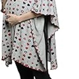 Sillyboom Stylish Heart Print Shawl for Women's Pregnancy Maternity Feeding T-Shirt, Nursing Top Round Neck Breastfeeding Shawl New Born Baby Gift for Pregnant Women-image-95