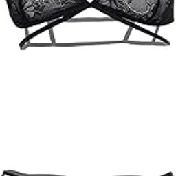 Women's Black Lace Lingerie Set, Bralette with Spaghetti Straps and High-Waist Brief, 2-Piece-image-26