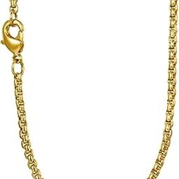 Pop Corn Box Link 316L Surgical Stainless Steel 24" Necklace Chain Men Gift-image-18