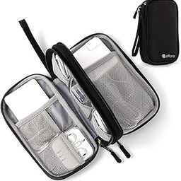Cable Organizer Pouch | Travel Organiser Bag | Double Layer Storage for USB Cables, Chargers, Earphone, Power Bank, Hard disc & Other Accessories | Durable Nylon Case with Mesh Pockets (Black)-31