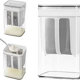 KELUMIE Curd Maker | 1100ml Greek Yogurt Strainer & Dahi Maker with Fine Mesh & Lid | Homemade Curd Maker Box & Whey Separator | Greek Yogurt Maker for Home Use-image-52
