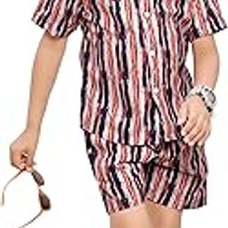 Striped Printed Cotton Shirt and Shorts for Boys|Co-Ords Set-picture-7