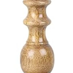 Wooden 8 Inch High Wooden Pillar Candle Holder Ideal for Weddings or Parties as Well as Home Decor (Brown)-image-21