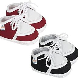 0 To 6 Months Baby Boys & Girls Pack of 2 Pair Cotton Lace Baby Booties-BT1134andBT1135-image-80