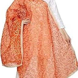 Zari Embroidered Tissue Net Dupatta-24
