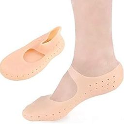 Trevico Silicone Moisturizing Socks – Full Size Foot Care Socks for Cracked Heels, Dry Feet & Heel Softening | Anti-Cracking Gel Socks for Men & Women | Reusable & Washable (Free Size)-image-0