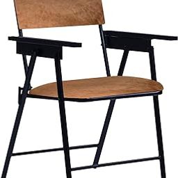 Spacecrafts Mild Steel Tubular Folding Study Chair | Space Saving | Powder Coated With Cushion | Brown-image-78