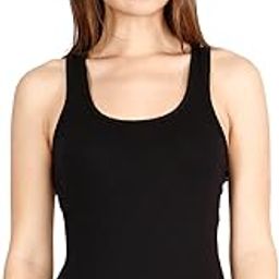 Cotton Plain/Solid Women's Regular Fit Racer Back Tank Top - Pack Of 1 (Cozi-For-Her-Racerback-Black-80)-picture-13