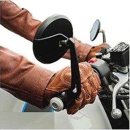 SGTB Handle Bar End Mirror Compatible with Classic 350 500 Standard Hunter Meteor Super 650 Shotgun GT Continental Interceptor Reborn Scram Himalayan Guerrilla Round Mirrors Rear Pack Of 2 Motorcycle-image-2