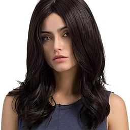 UD Women Artificial Full Head Hair Wig Cosplay short Curly/Wavy NO Bangs black Wigs Costume Fancy Party FREE WIG CAP-image-34