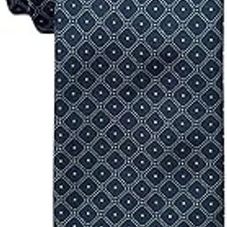 Navy Blue Microfiber Necktie for Men with Diamond Dot Design-image-87