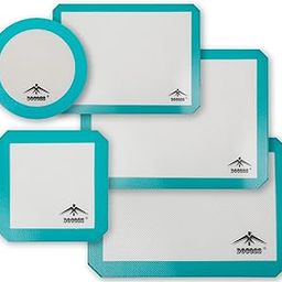 DOCOSS Pack of 5 Silicone Baking Mat Professional Silicon Mat for Baking Non Stick Silicon Mat for Oven Baking Sheet for Making Cake Cookies Bread and Pastry(Turquoise)-7