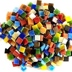 Stain Glass Mosaic Pcs, Multicolour Assortment 10x10mm, 300Gm Economy Pack, 430-450 Pcs-image-29