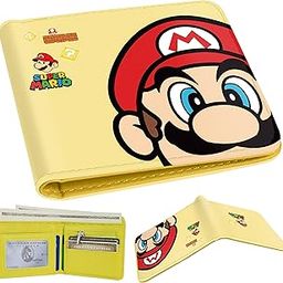 Leather Wallet for Boys Wallets for Girls Kids Wallet Cute Kawaii Anime Cool Cartoon Fun Purse Credit ID Card Slim Bifold Small Coin Purses for Teens Boys Minimalist Wallet, Yellow Maliao-image-44