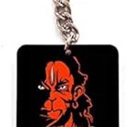 Jay Shree RAM Text with Lord Hanuman Silhoute Image Printed Multicolor Wooden Key Chain (Multicolour)-picture-44