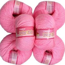 Vardhman Yarn Baby Soft Wool for Hand Knitting Fingering Crochet Hook 150gms,100% Acrylic Wool (Baby Pink no. 91)-image-45