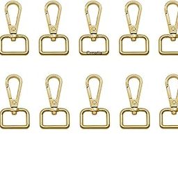 Croatia® Premium Heavy Metal Alloy Lobster Claw Clasps - Wide 3/4 Inch D Ring - 360 Swivel Trigger Snap Hooks for DIY Making Accessories Fastener - Gold (Pack of 10)-image-11