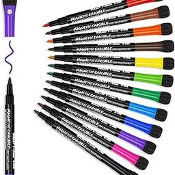 URBAN BOX Magnetic Dry Erase Markers Fine Point Tip,12 Colors White Board Markers Dry Erase Marker with Eraser Cap for Kids Teachers Office School Supplies-17