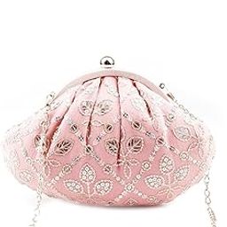 Women Pink Floral Sophisticated Clutch-image-2