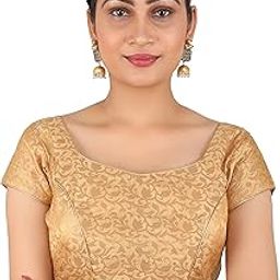Women's Printed Half Sleeve Round Neck Chanderi Blouse for Casual Wear-image-49