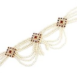 ’s Classy beads and studded red and green stone kamarpata (waist belt) festive Ganpati jewellery.-image-68