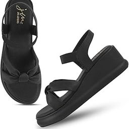 Women's Platform Sandals Wedges with Bow Detail 3 Inches Height Perfect for Office Wedding & Daily Uses-picture-16