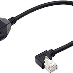 fdealz [ 30 CM ] 90 Degree RJ45 Ethernet Extension Cable, RJ45 Male to Female Ethernet Network Connector Screw Panel Mount Extension Cable, 8P8C Network Extension for Router, Set Top Box-26