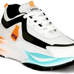 ATIF ENTERPRISES Men's Synthetic Leather Lace-Up Casual Lightweight Comfortable for Running Walking Shoes-38