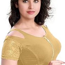 Stylish Crop Top Blouse for Women Front Zipper Designer Pure Cotton Stretchable Blouse Skin Friendly and Breathable Material Latest New Blouse Design-23