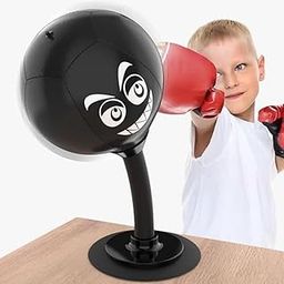 DHAVJ Desktop Punching Bag, Boxing Bag- Punching Bag for Kids Stress Relief Ball with Stand Boxing Punch Ball, Focus Bags for Kids & Adults (Black)-picture-15
