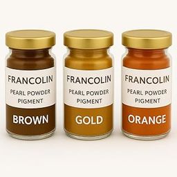 Francolin | Brown, Gold & Orange | Mica/Pearl Powder Pigment | Non Toxic | Vibrant Metallic Glowing | for Soap, Epoxy Resin, Painting, Nail Art & Craft, Cosmetic, Slime | 20g*3-image-89