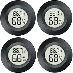 Meggsi 4 Pack Mini Digital Hygrometer Gauge Indoor Thermometer, LCD Monitor Temperature Outdoor Humidity Meter for Humidors Greenhouse Cigar Jars Incubators Guitar Case, Fahrenheit (℉) or Celsius(℃)-image-16