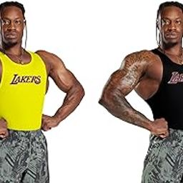 Gym Vest Workout Tank Top Set, 2 Pack, Men's Fitness Muscle Shirts Multicolour S M L XL XXL 001-image-76