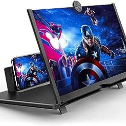 12" Cell Phone Screen Magnifier,3D HD Mobile Phone Magnifier Projector Screen for Movies, Videos, and Gaming–Universal Foldable Phone Stand with Screen Amplifier–Supports All Smartphones (Black, 12")-15